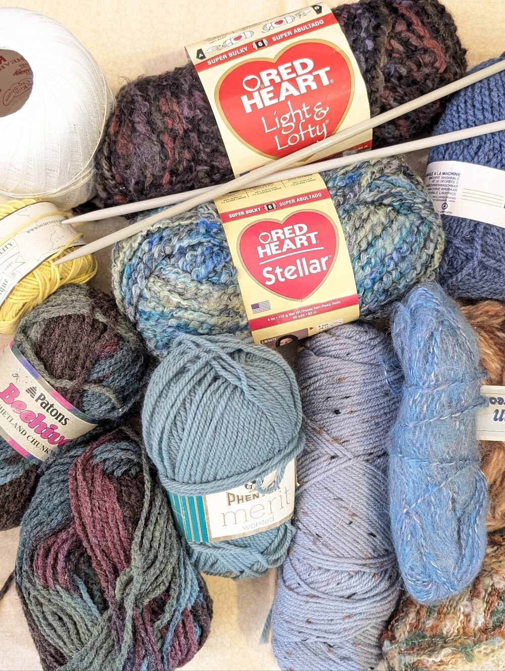 Assorted Yarn Bundle Lot - Vintage Mixed Yarns for Knitting Enthusiasts